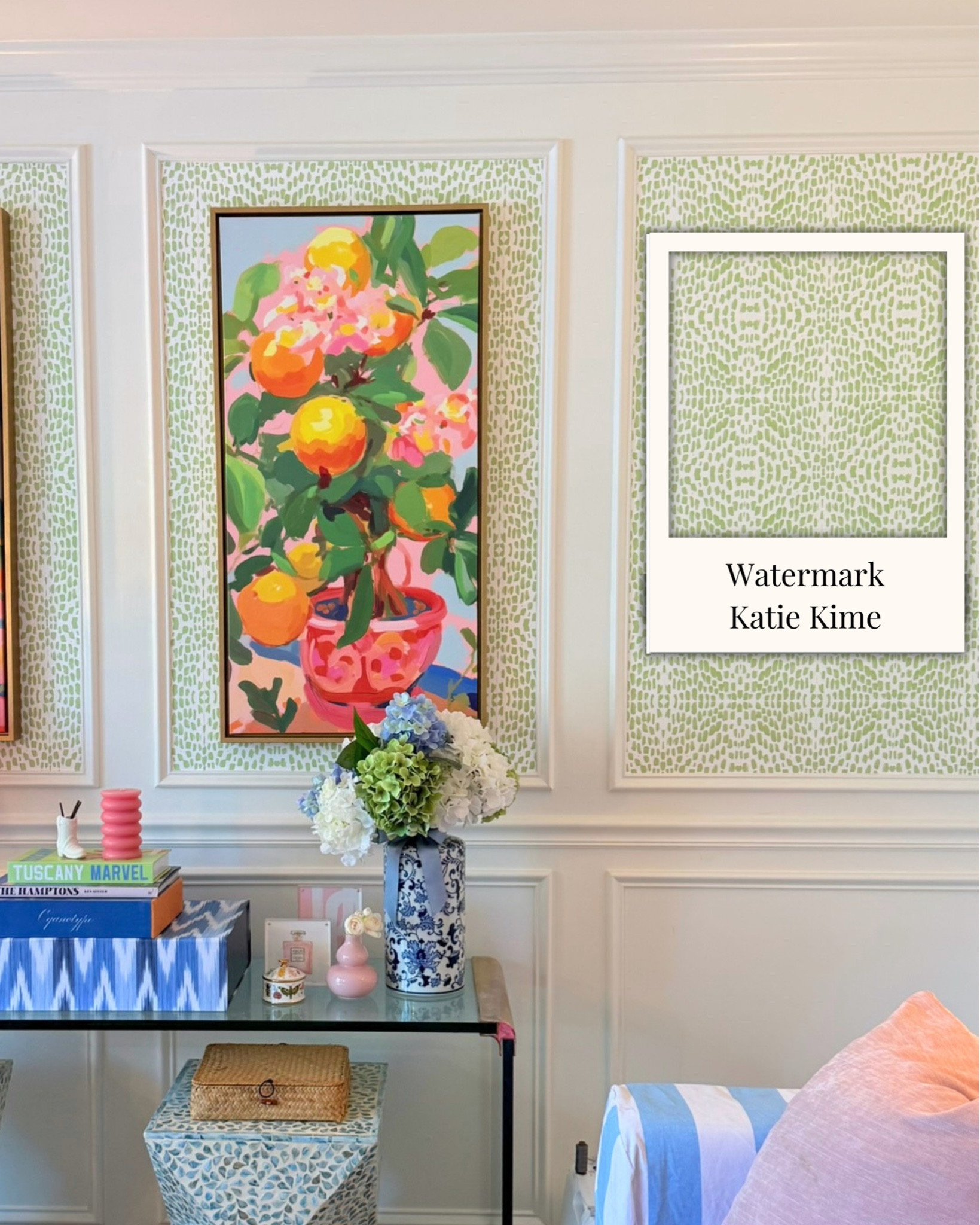 This peel and stick wallpaper inside of my wall framing was the color touch I needed 

#LTKHome #LTKSaleAlert #LTKdayinmylife