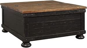 Signature Design by Ashley Valebeck Farmhouse Lift Top Coffee Table with Storage, Distressed Brow... | Amazon (US)