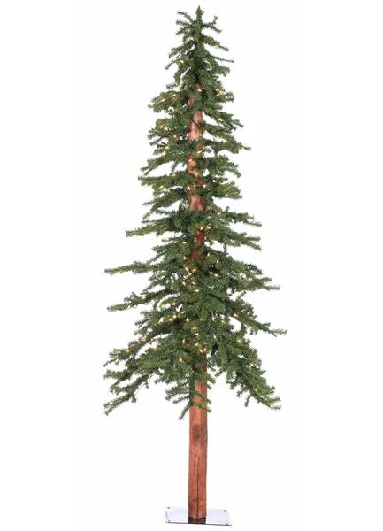 Natural Alpine 7' Green Pine Artificial Christmas Tree with 300 Clear Lights | Wayfair North America