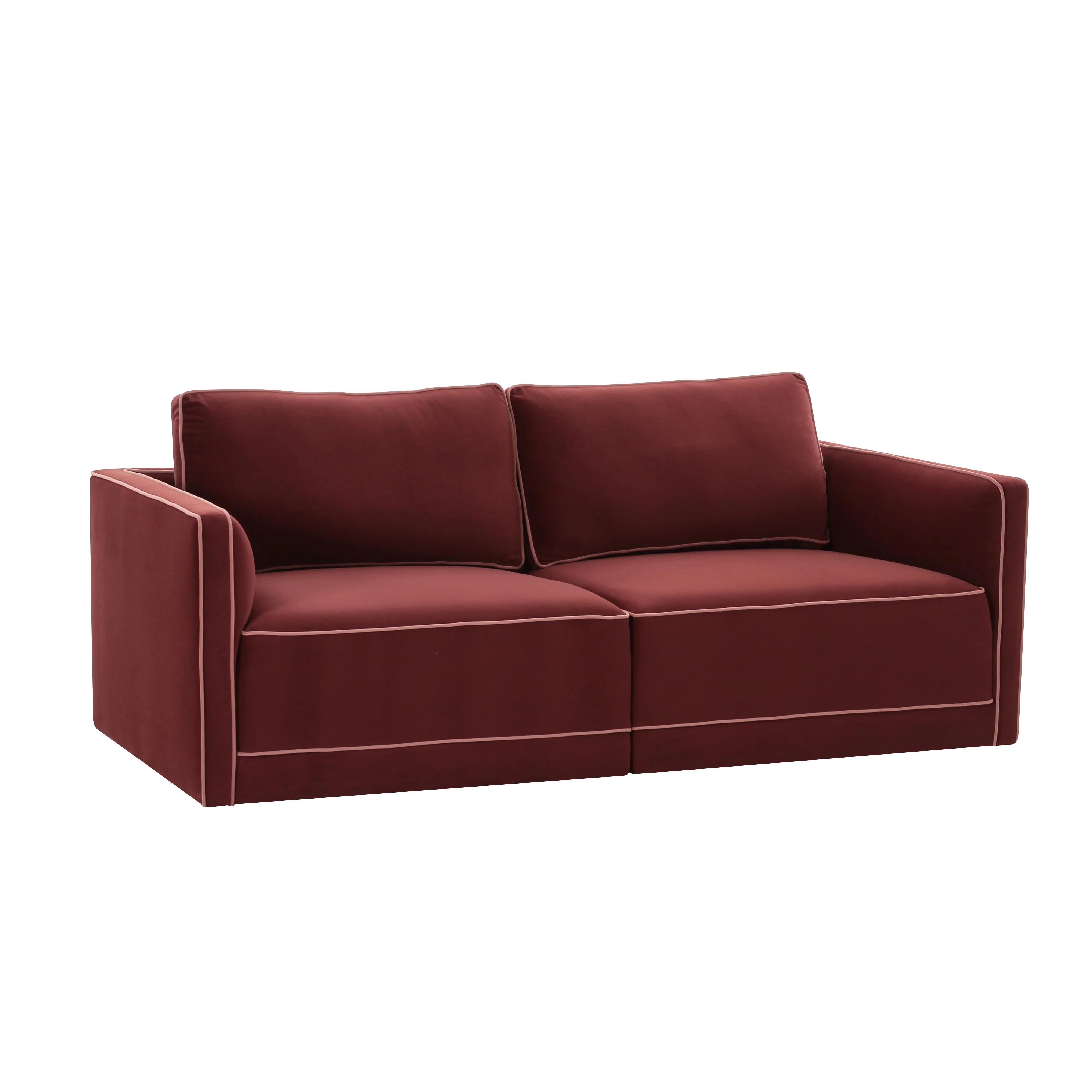 Willow 74" Performance Velvet Modular Loveseat | TOV Furniture