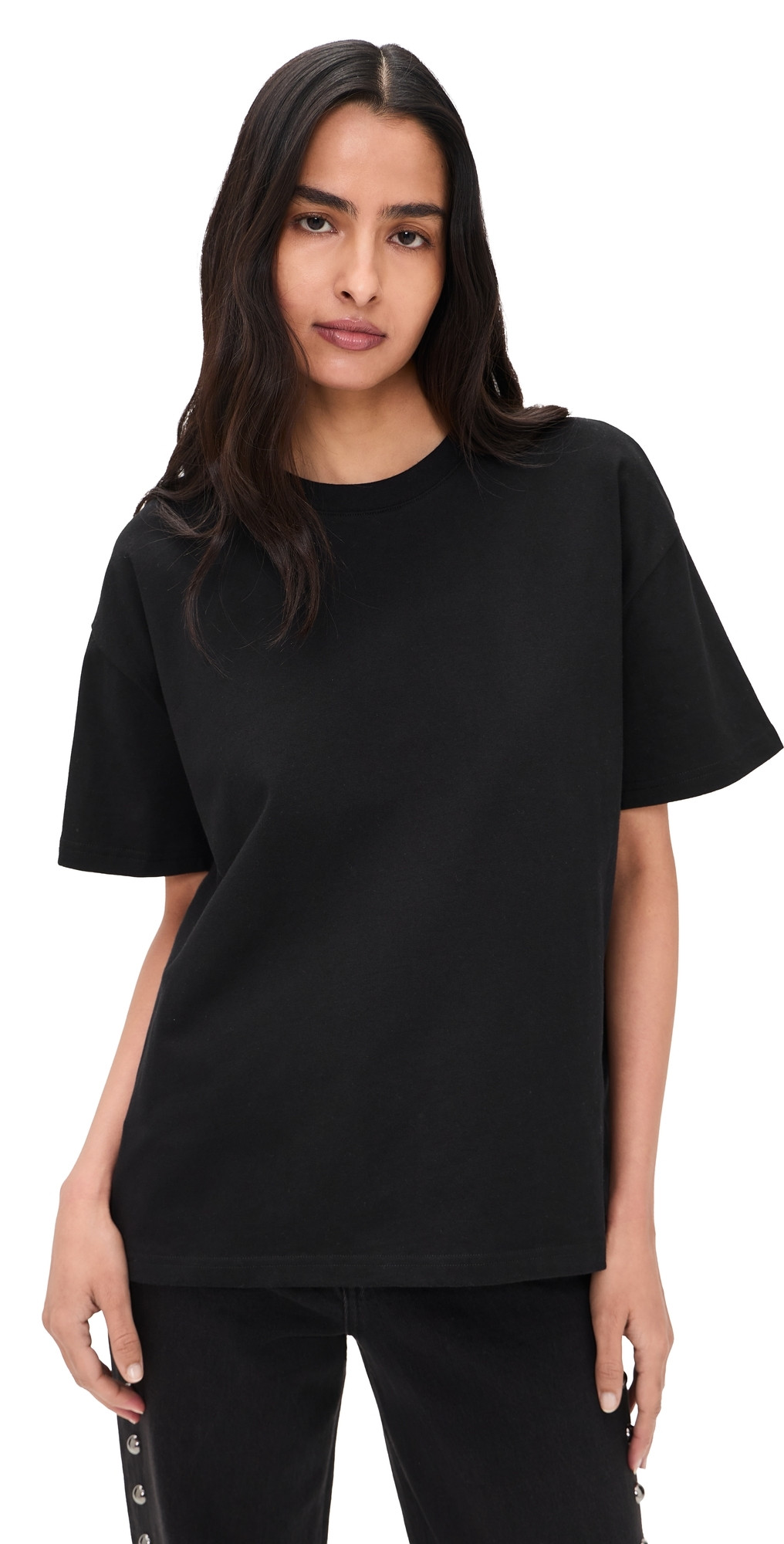 Good American Cotton Oversized Tee Black001 S | Shopbop