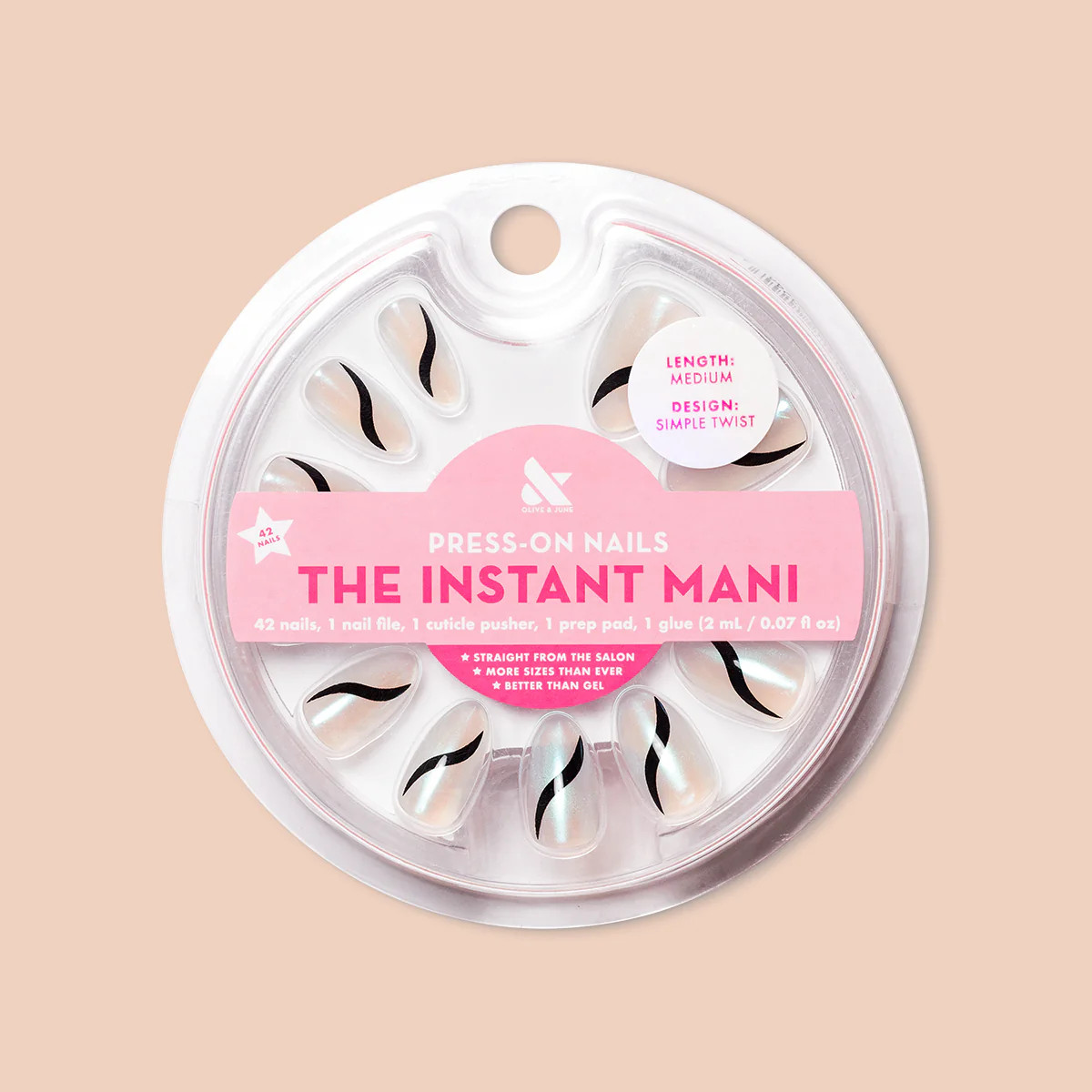 Simple Twist - Press-On | Medium | Almond | Olive & June