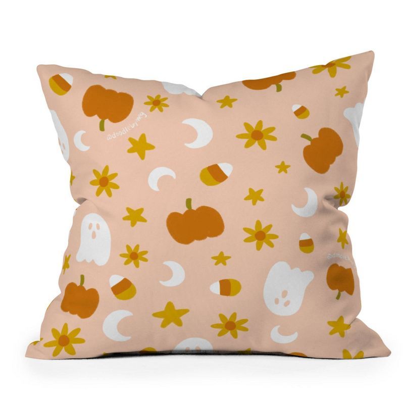 18"x18" Doodle By Meg Is It Fall Yet in Square Throw Pillow Peach - Deny Designs | Target