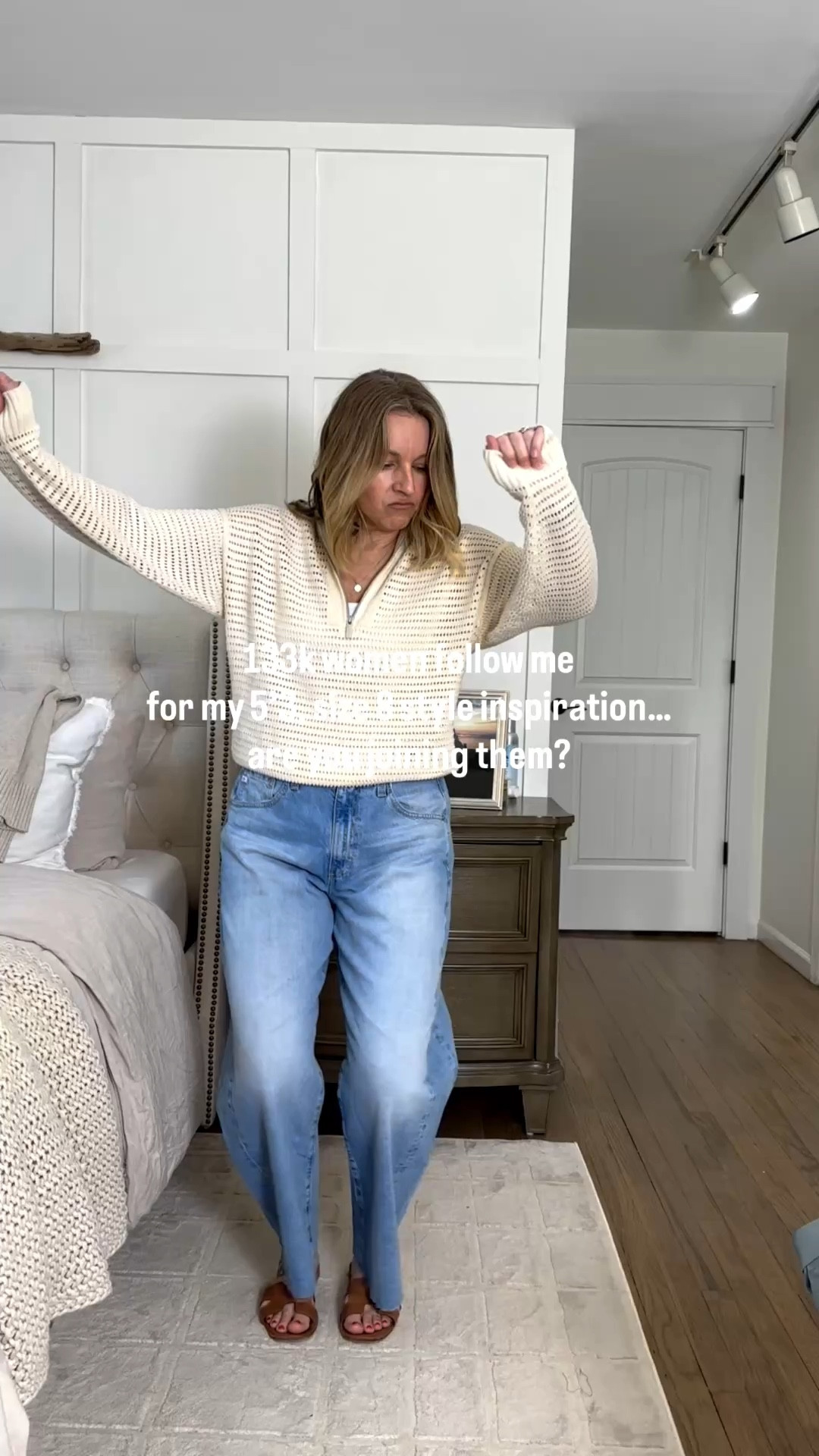 Medium top and 29 bottoms. They’ll loosen at the day goes on! Top is so soft! Jeans are on sale!! 
Jeans are also so soft and comfy!! My new fave! I have in white too! 

#LTKSaleAlert #LTKootd #LTKstorytime