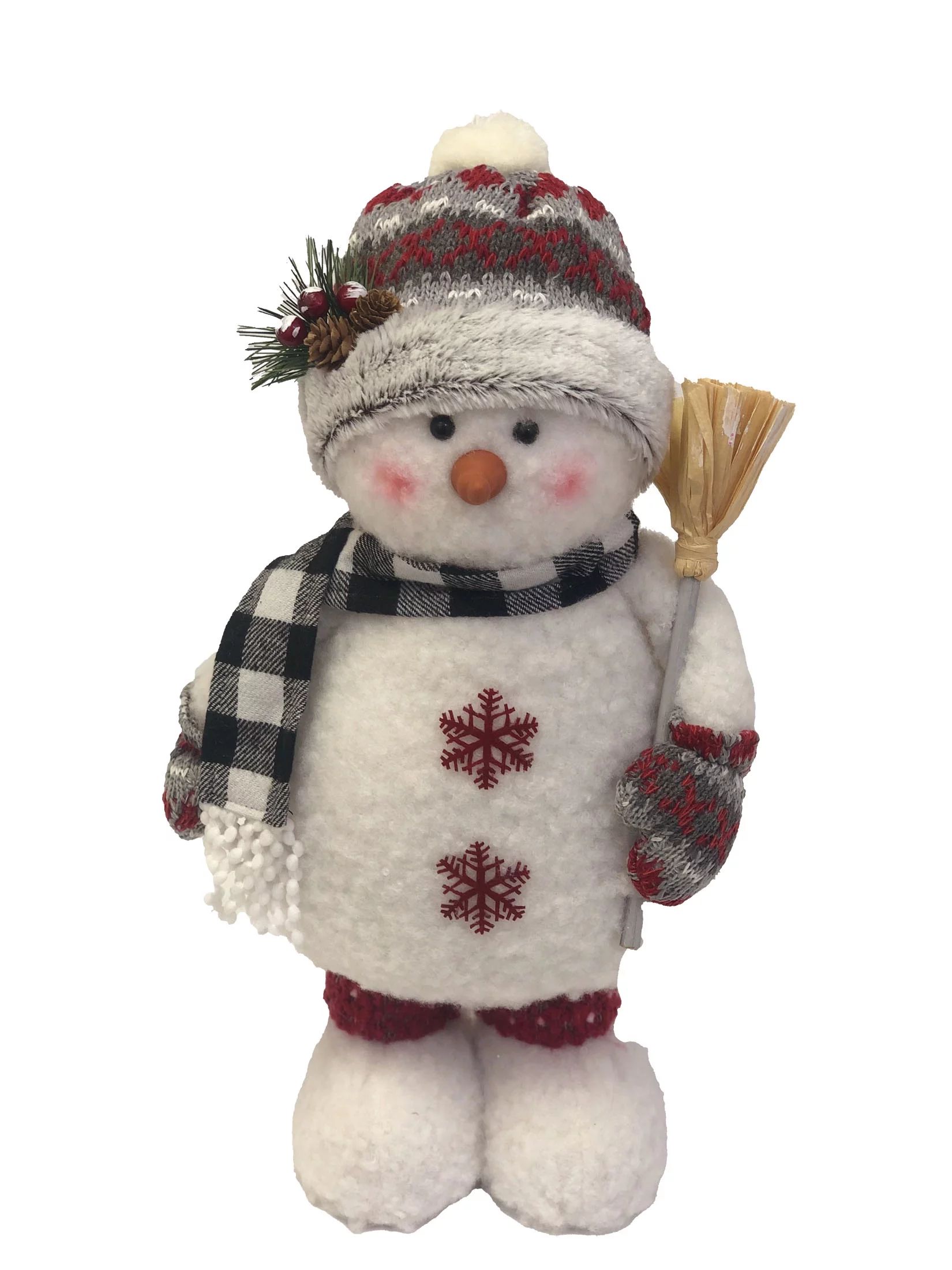 Holiday Time 17 Inch Tall Standing Snowman Décor, Black and White, Christmas Indoor Decoration | Walmart (US)