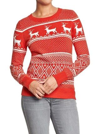 Old Navy Womens Fair Isle Sweaters - Red | Old Navy US