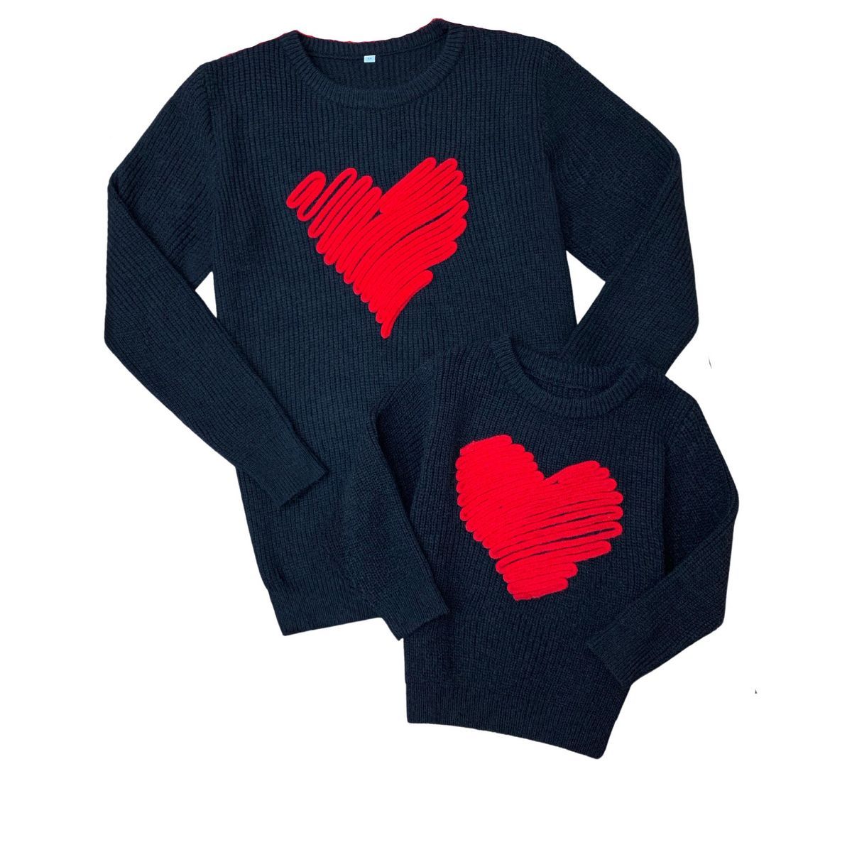 Girls Mommy And Me Love Note Red Heart Sweater - Mia Belle Girls | Target