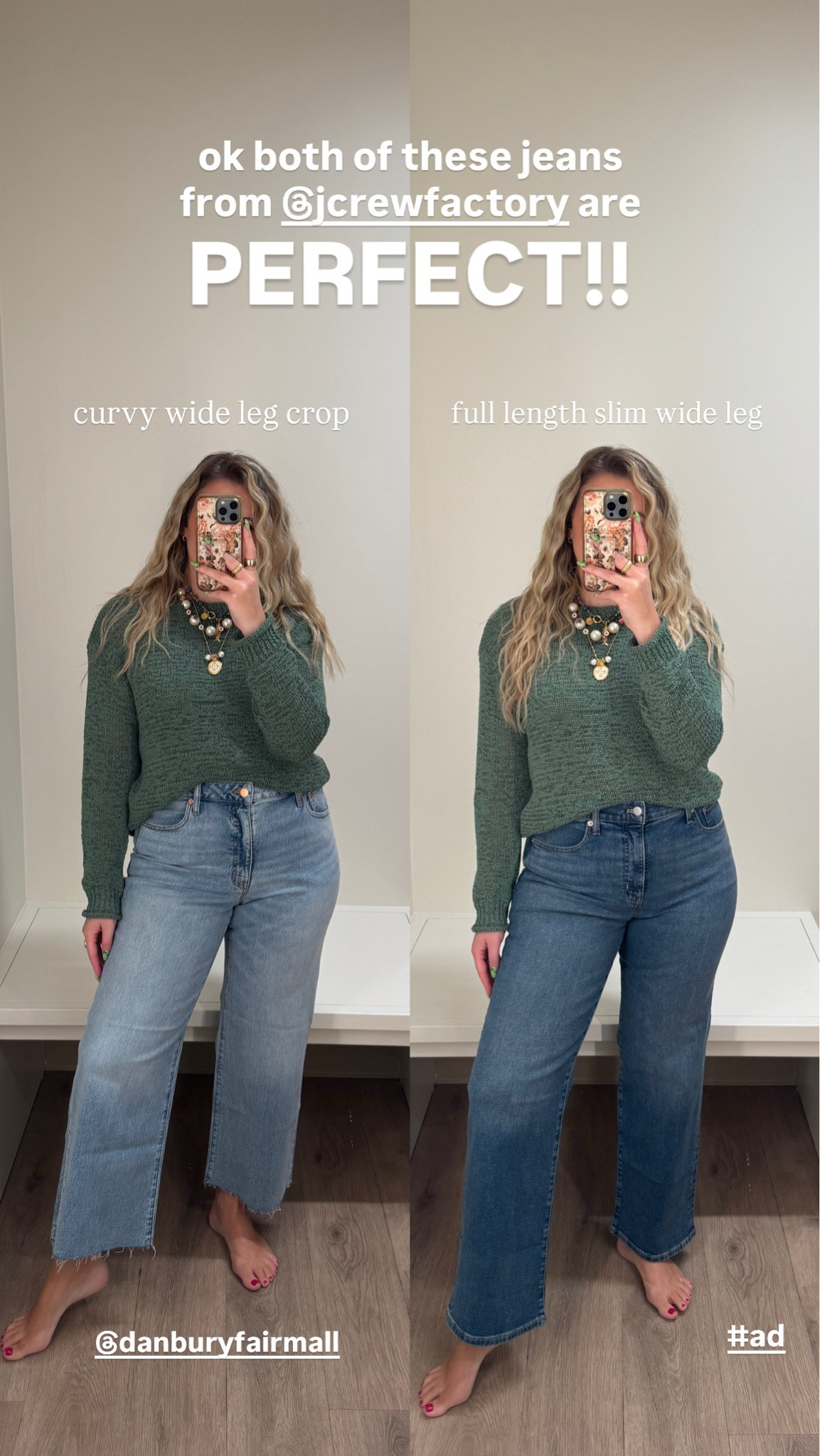 the best fitting cropped wide leg jeans I've ever worn. wearing the curvy fit. full length slim wide leg also perfect! wearing a medium in the sweater. fall outfits women 

 #LTKootd #LTKSeasonal #LTKMidsize