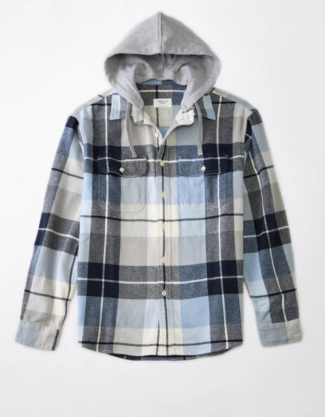 AE Super Soft Hooded Flannel Shirt | American Eagle Outfitters (US & CA)