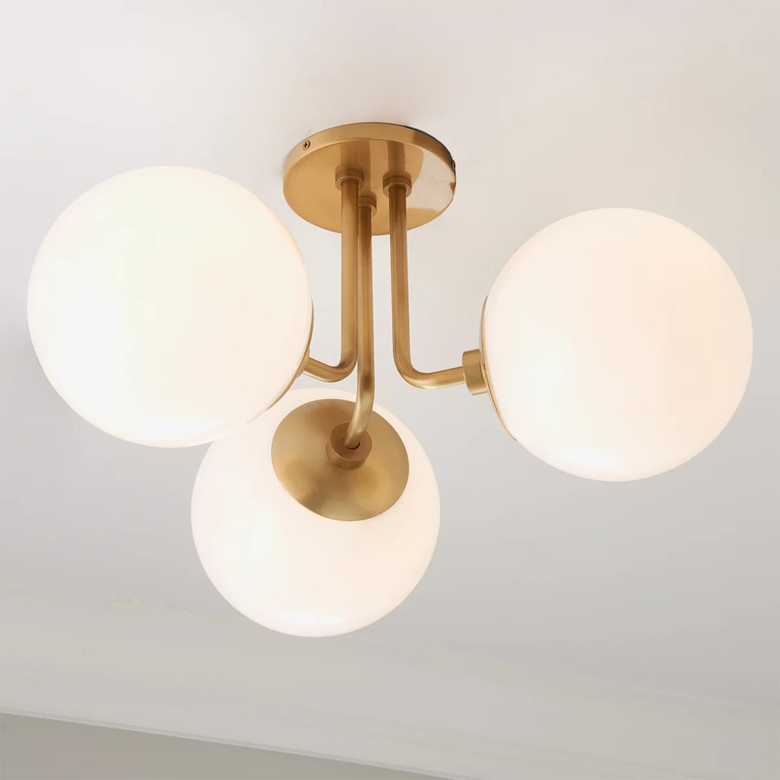 Minimalist Globe Semi-Flush Ceiling Light - 3 Light | Shades of Light