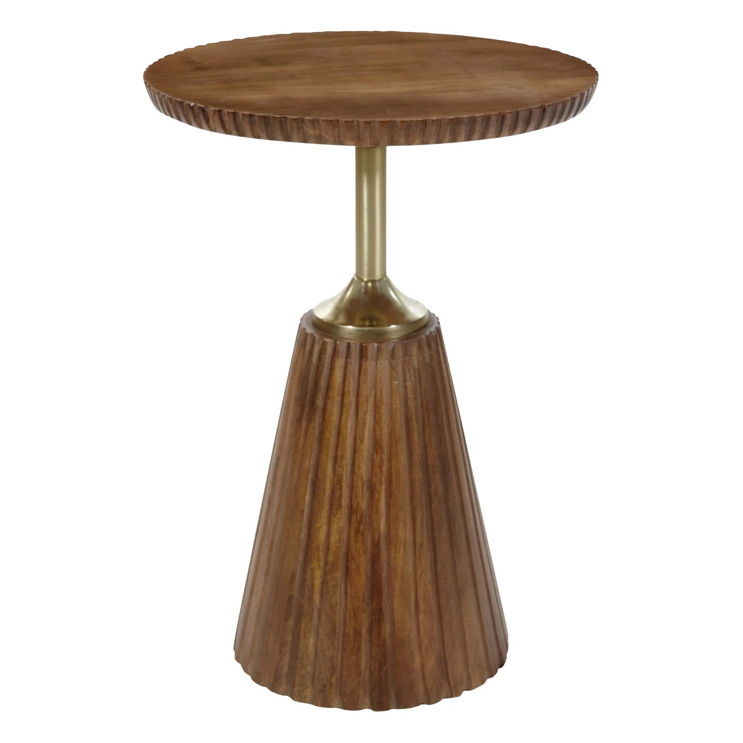 Wood and Brass Accent Side Table | Wayfair North America