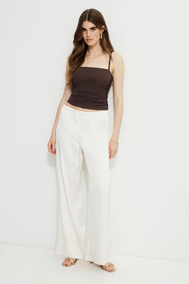Leo Wide Leg Satin Pants | Dynamite Clothing