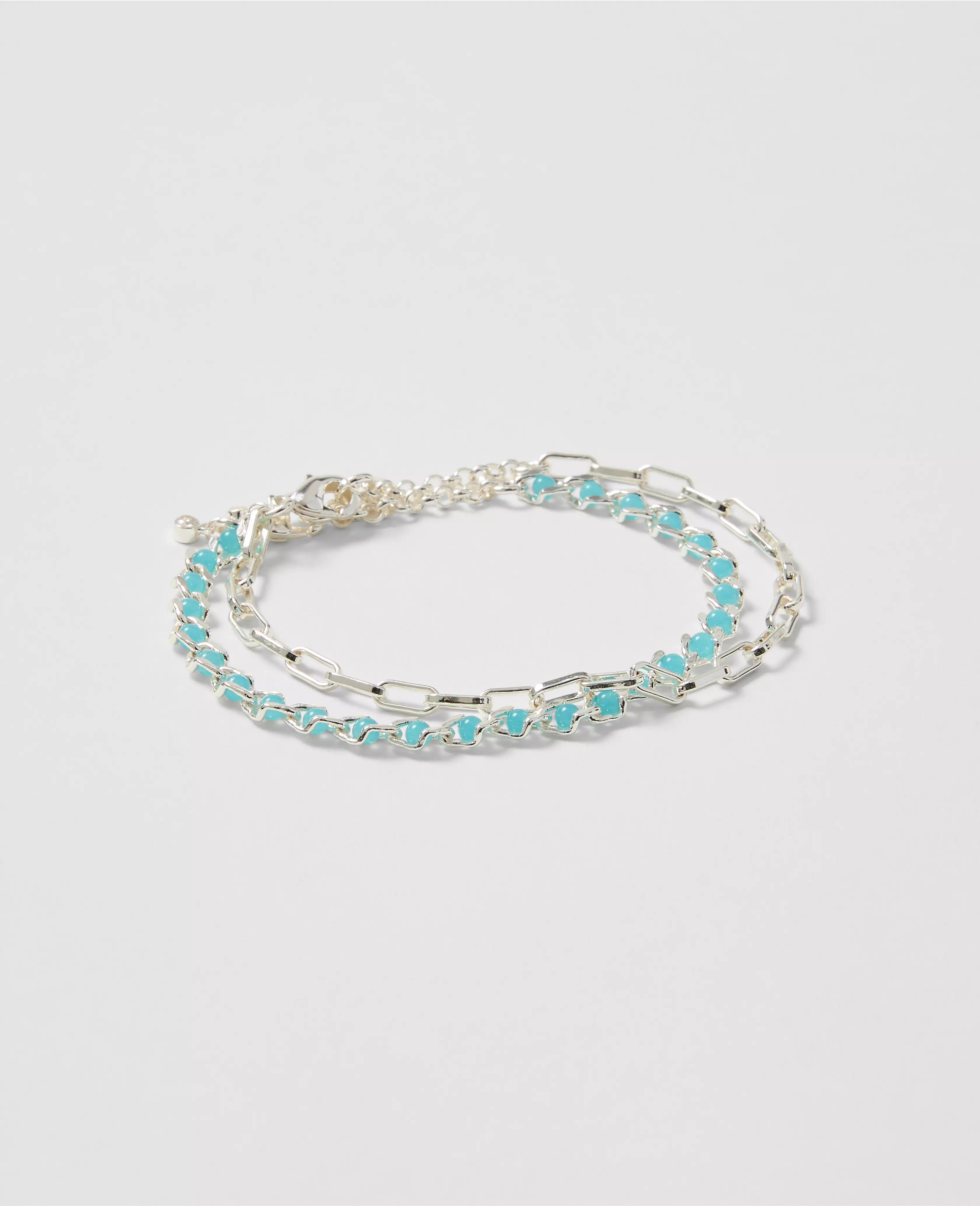 Chain Link and Beaded Bracelet Set | Ann Taylor