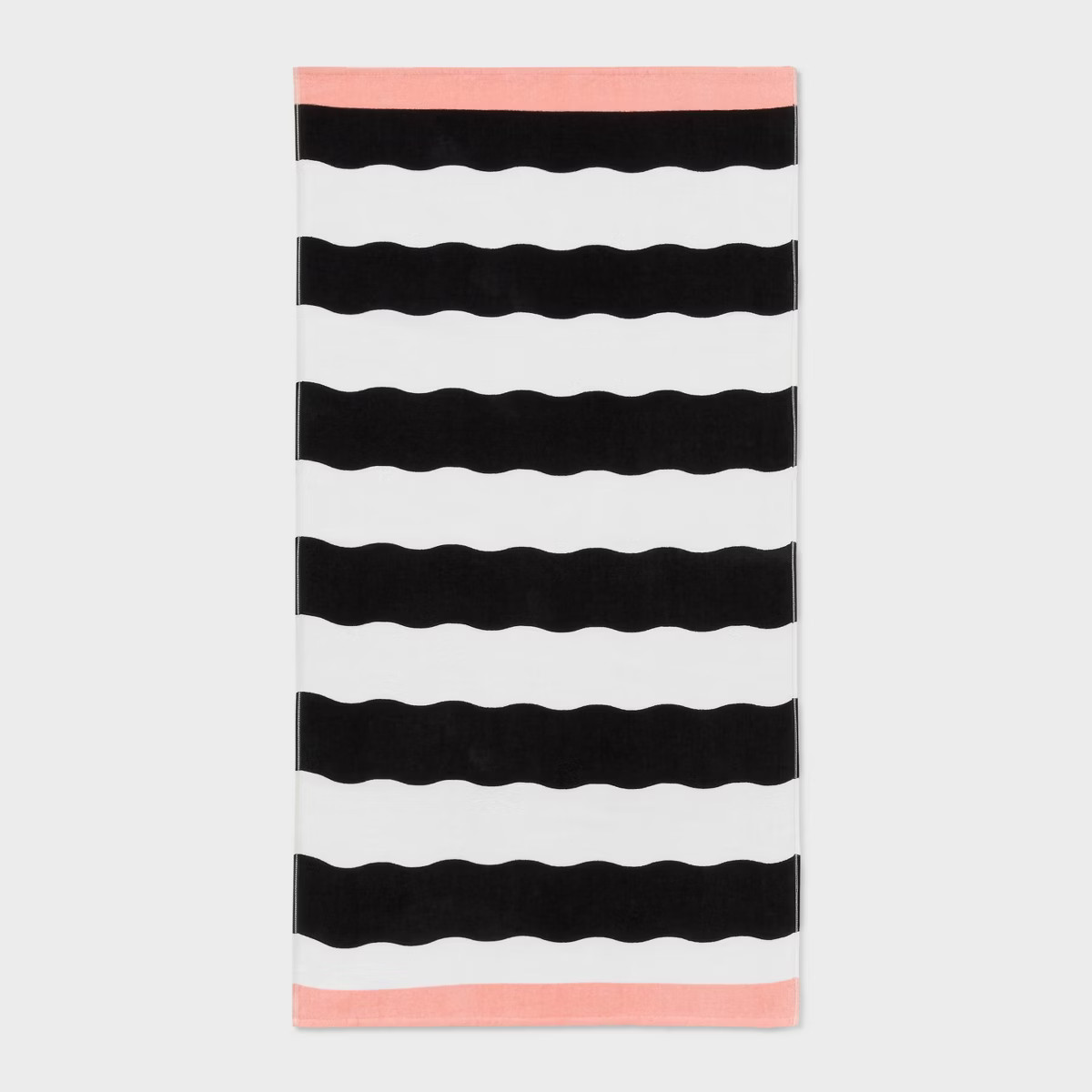 Wavy Stripe Beach Towel Black/White - Sun Squad™ | Target