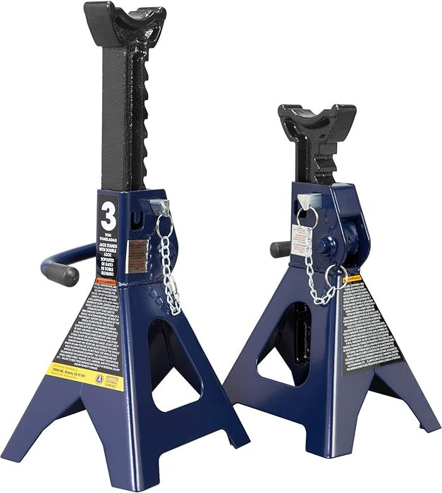 TCE 3 Ton (6,000 LBs) Capacity Double Locking Steel Jack Stands, 2 Pack, Blue, AT43002AU | Amazon (US)