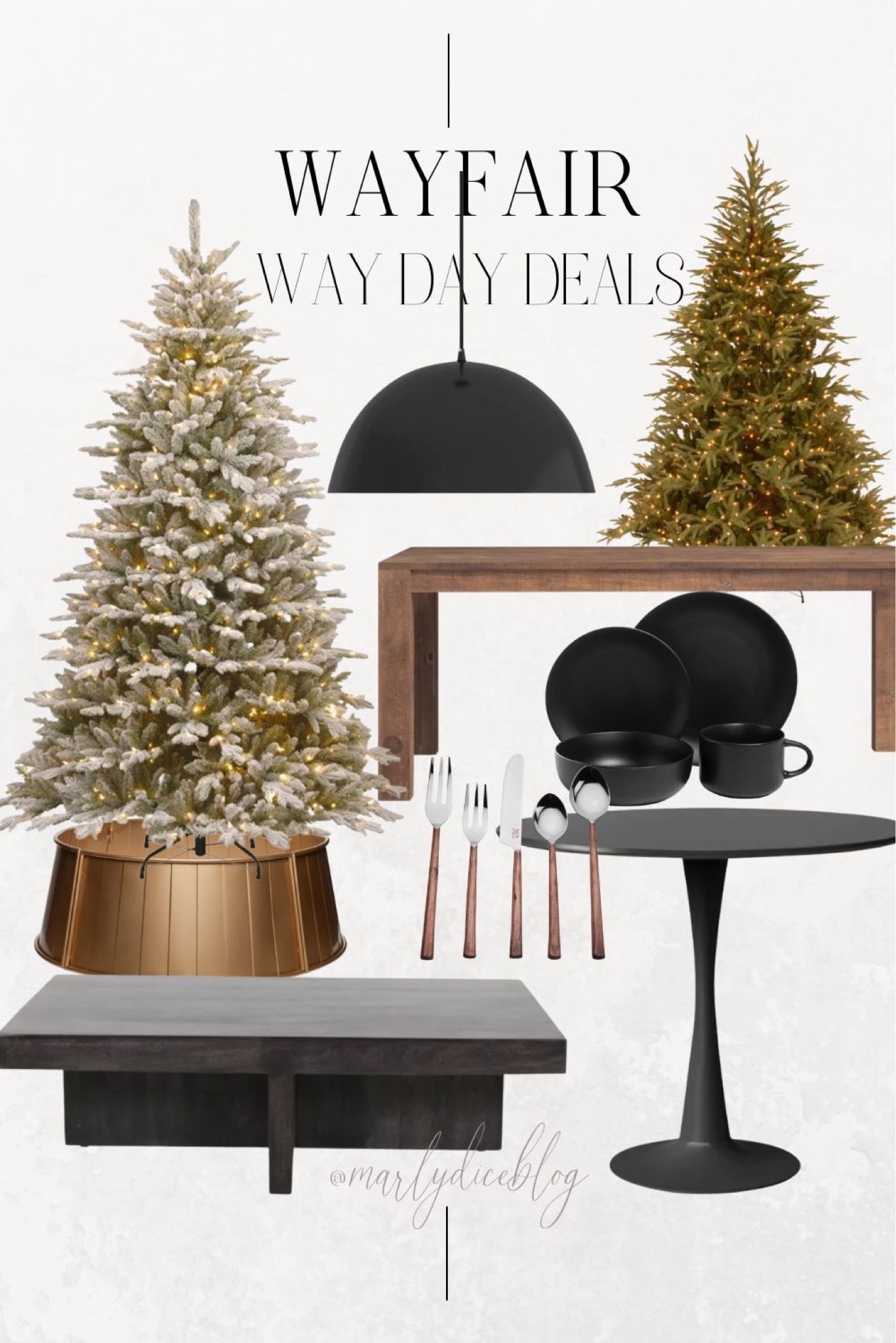 Wayfair way day deals, way day Christmas, Christmas tree, coffee table, dining table, some pendant light, black silverware

#LTKsalealert #LTKhome #LTKHoliday