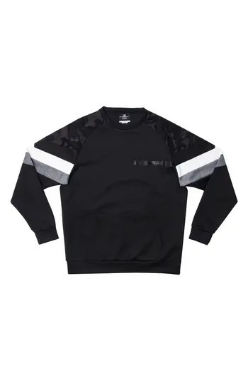 XRAY Colorblock Pullover Crewneck Sweatshirt in Black/Camo/Heather Grey at Nordstrom Rack, Size Small | Nordstrom Rack