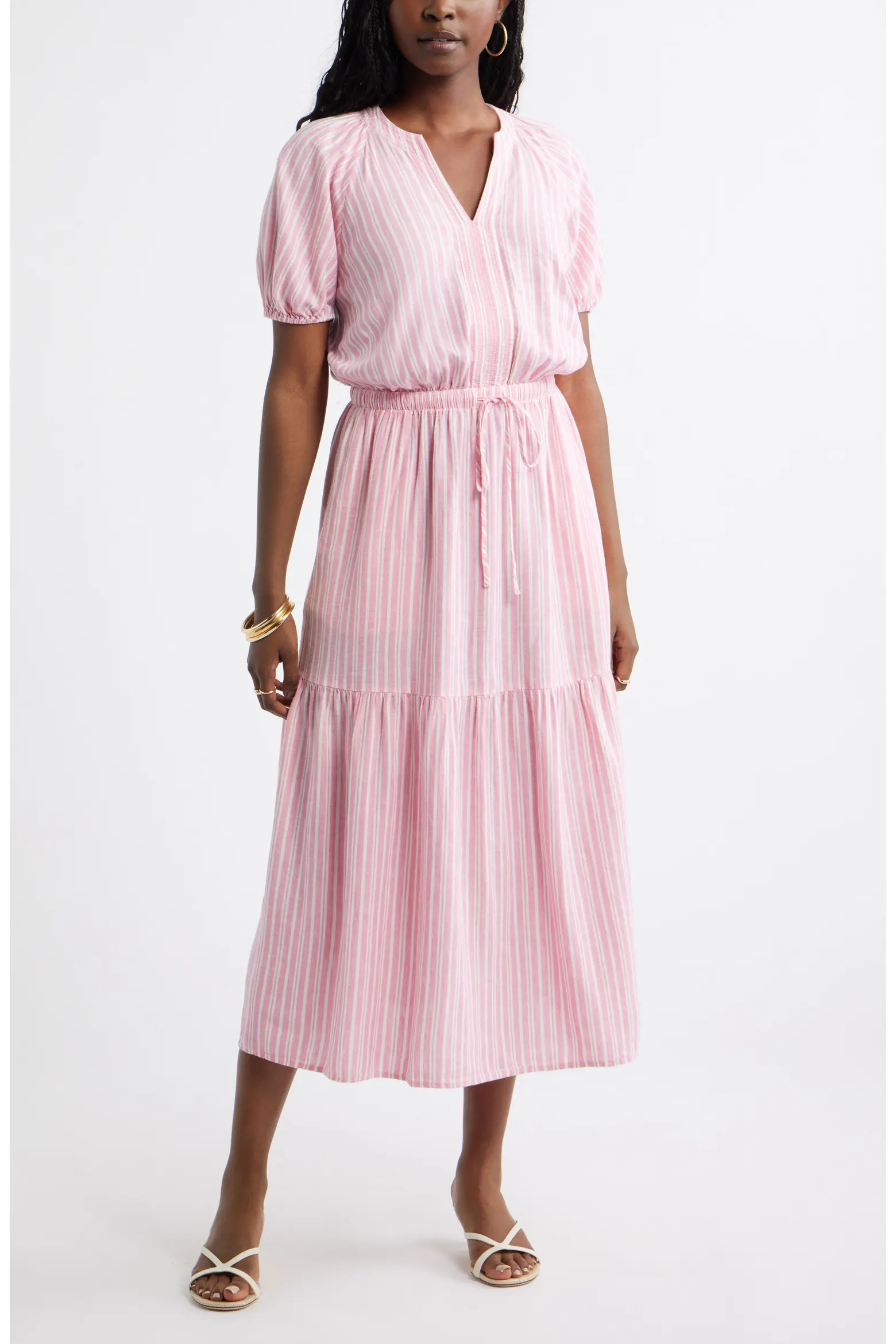Easy Linen Blend Midi Dress (Women) | Nordstrom | Nordstrom