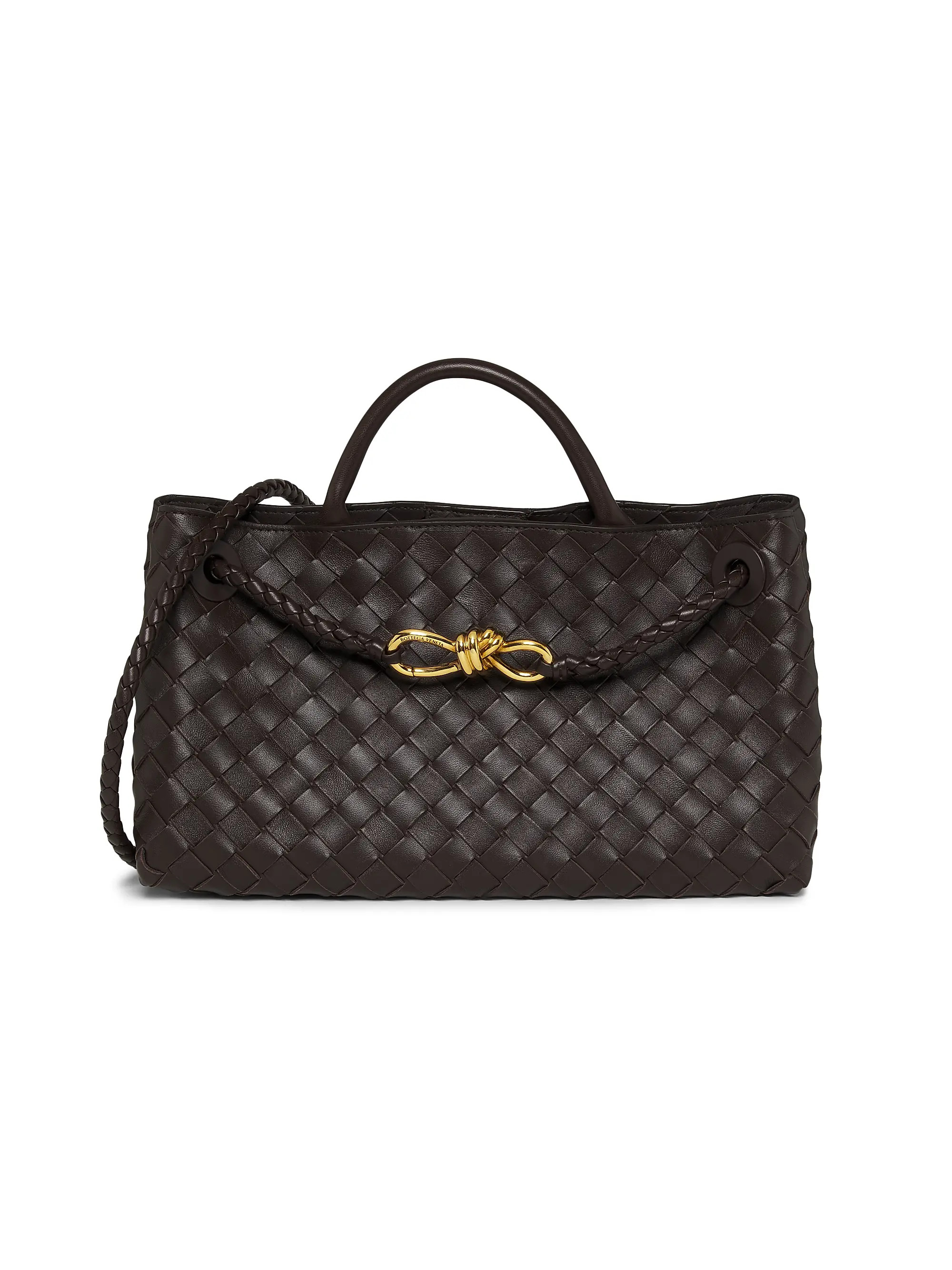 Small East-West Andiamo Intrecciato Leather Top-Handle Bag | Saks Fifth Avenue