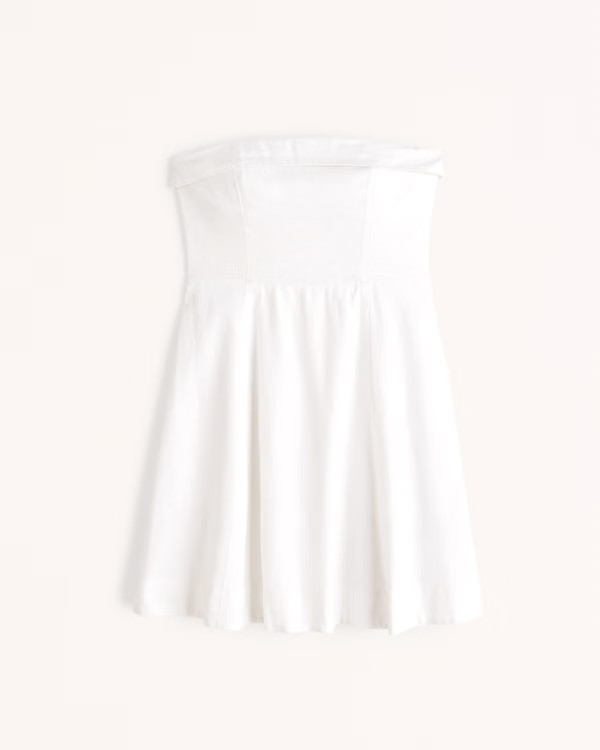 Strapless Linen-Blend Mini Dress | Abercrombie & Fitch (US)