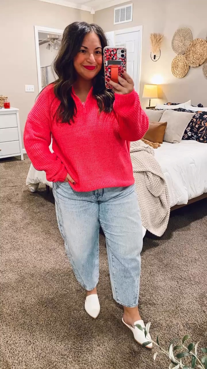 Celebrating Valentine’s Day in style with comfy + cute outfits that don't break the bank! 💕
mules: fit true to size // wearing a 5
jeans: fit true to size // wearing a 14
quarter zip: fits true to size // wearing a large 

 #LTKWatchNow #LTKSeasonal #LTKStyleTip