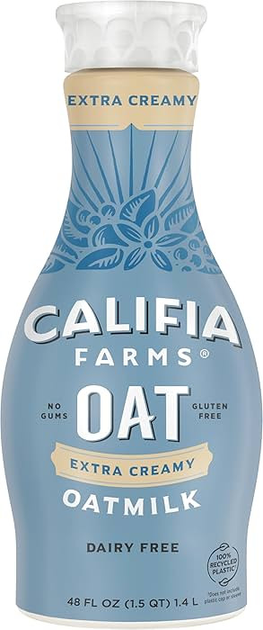 Califia Farms - Extra Creamy Oat Milk, 48 Oz, Dairy Free, Plant Based, Vegan, Gluten Free, Non GM... | Amazon (US)