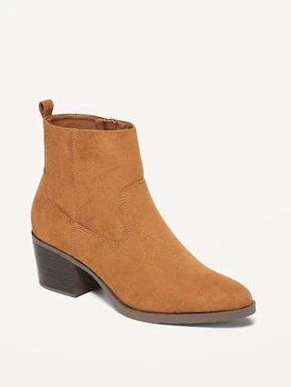 Faux-Suede Western Ankle Boots for Women | Old Navy (US)