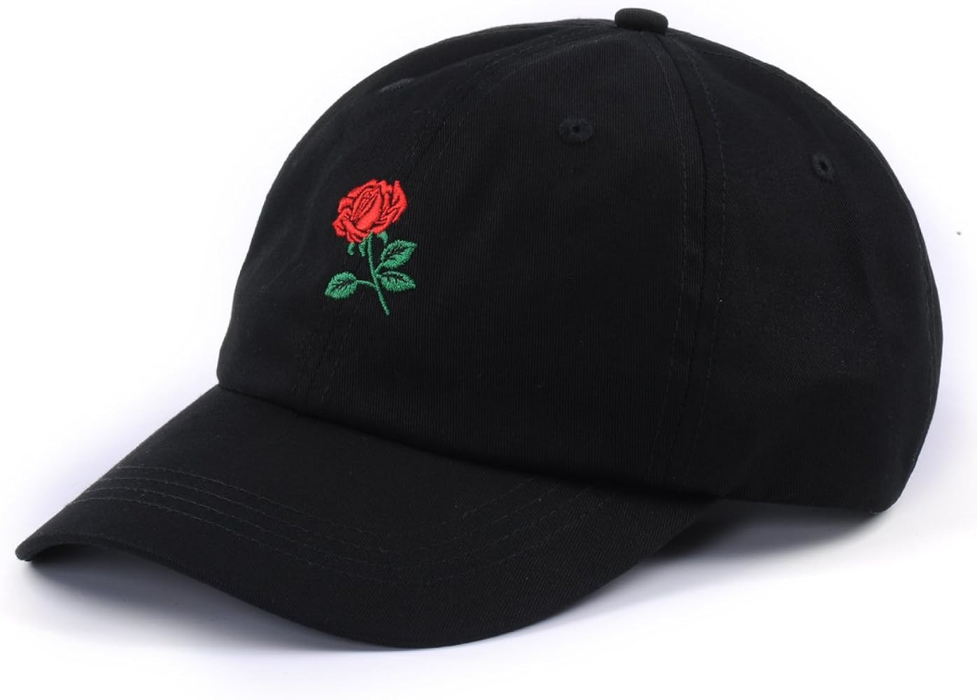 Rose Embroidered Dad Hat Women Men Cute Adjustable Cotton Floral Baseball Cap | Amazon (US)