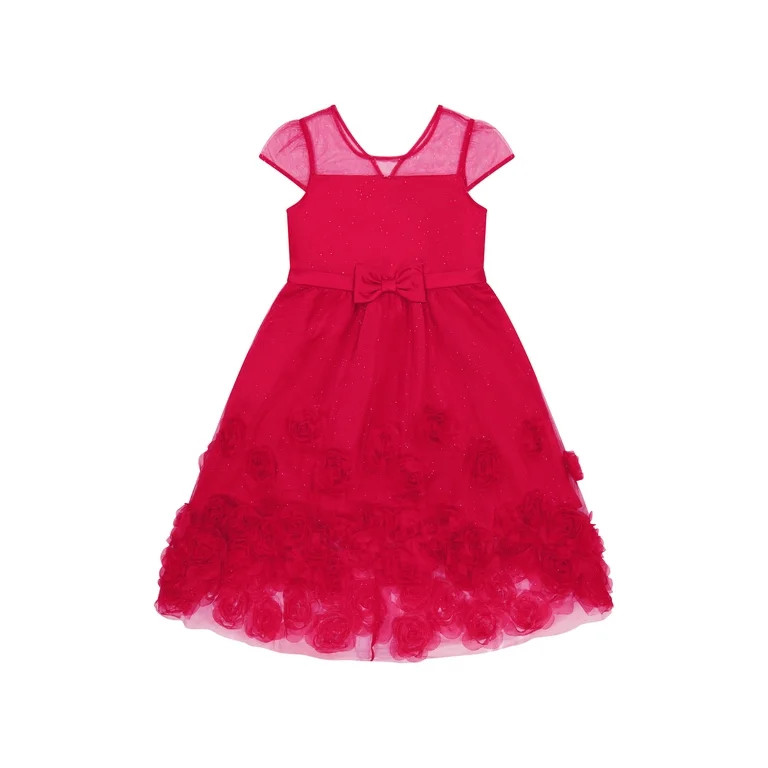 Kensie Girl Hi Low Tank Rosette Special Occasion Dress, Sizes 4-16 | Walmart (US)