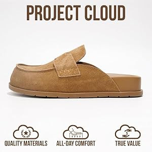 Project Cloud Genuine Leather Womens Clog - Memory Foam Arch Support Non-Slip Sole Mules & Clogs ... | Amazon (US)