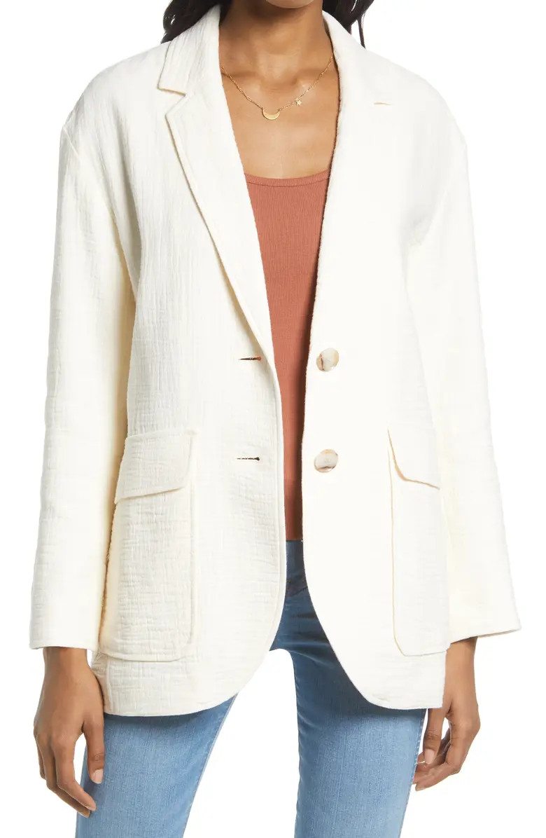 Larsen Cotton & Linen Oversize Blazer | Nordstrom