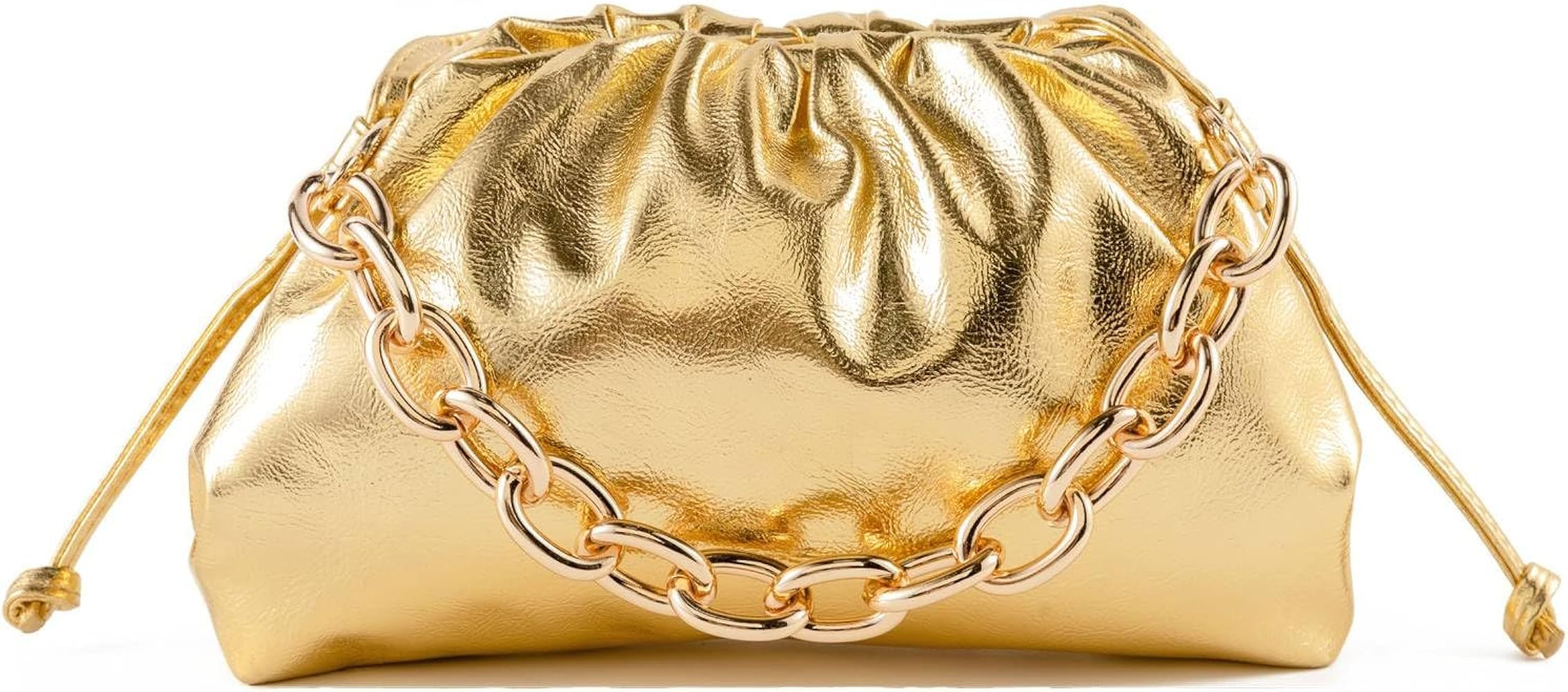 Women Dumpling Crossbody Bag Cloud Evening Bag Sparkly Clutch Purses Drawstring Strap Ruched Shou... | Amazon (US)