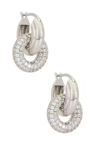 Luv AJ Pave Interlock Hoops in Silver from Revolve.com | Revolve Clothing (Global)