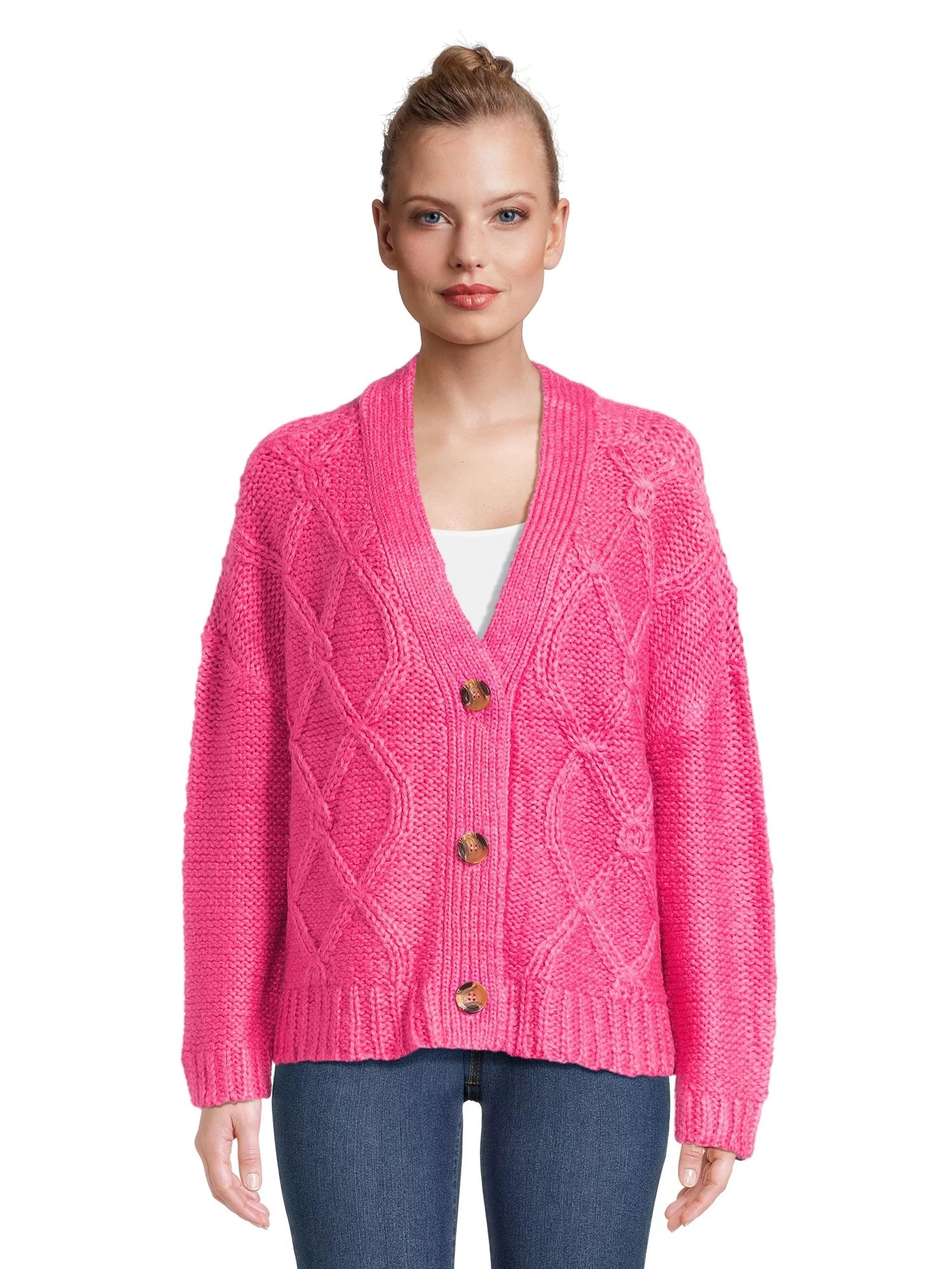 RD Style Women's Diamond Knit Cardigan, Sizes S-XXXL - Walmart.com | Walmart (US)