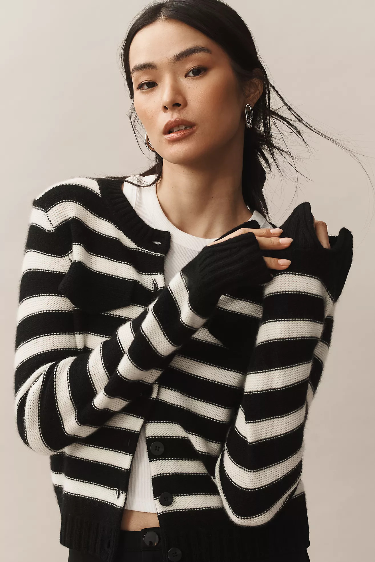 Maeve Cashmere Cropped Cardigan Sweater | Anthropologie (US)