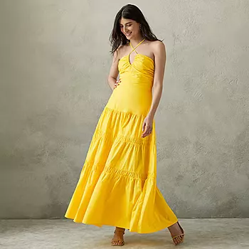 Yellow dresses at hot sale jcpenney