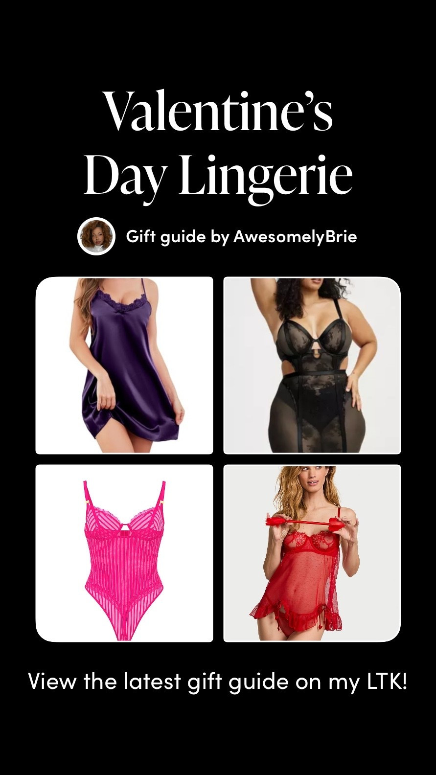 Ladies, today is the day! Grab all of the undies bras lingerie, and accessories that you were going to need because we are just six days away from Valentine’s Day. And who wants to shop for lingerie and underwear at the last minute, not me!

Happy Super Bowl Sunday!￼

#Valentine’sDay #DateNight #Couples #Lingerie ￼

#LTKootd #LTKValentine #LTKPlusSize