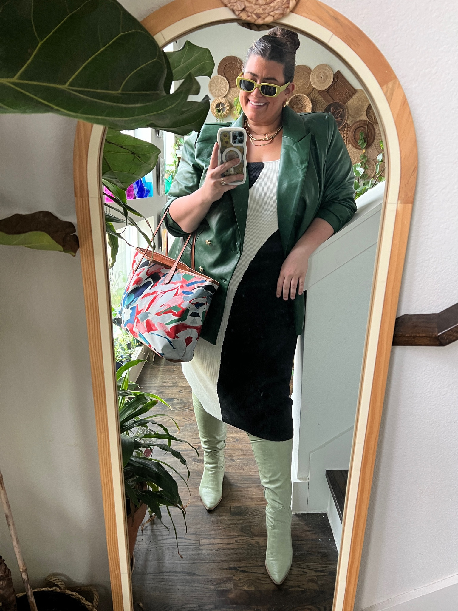 Plus size workwear with leather blazer, boots and sweater dress 

#LTKstyletip #LTKworkwear #LTKplussize