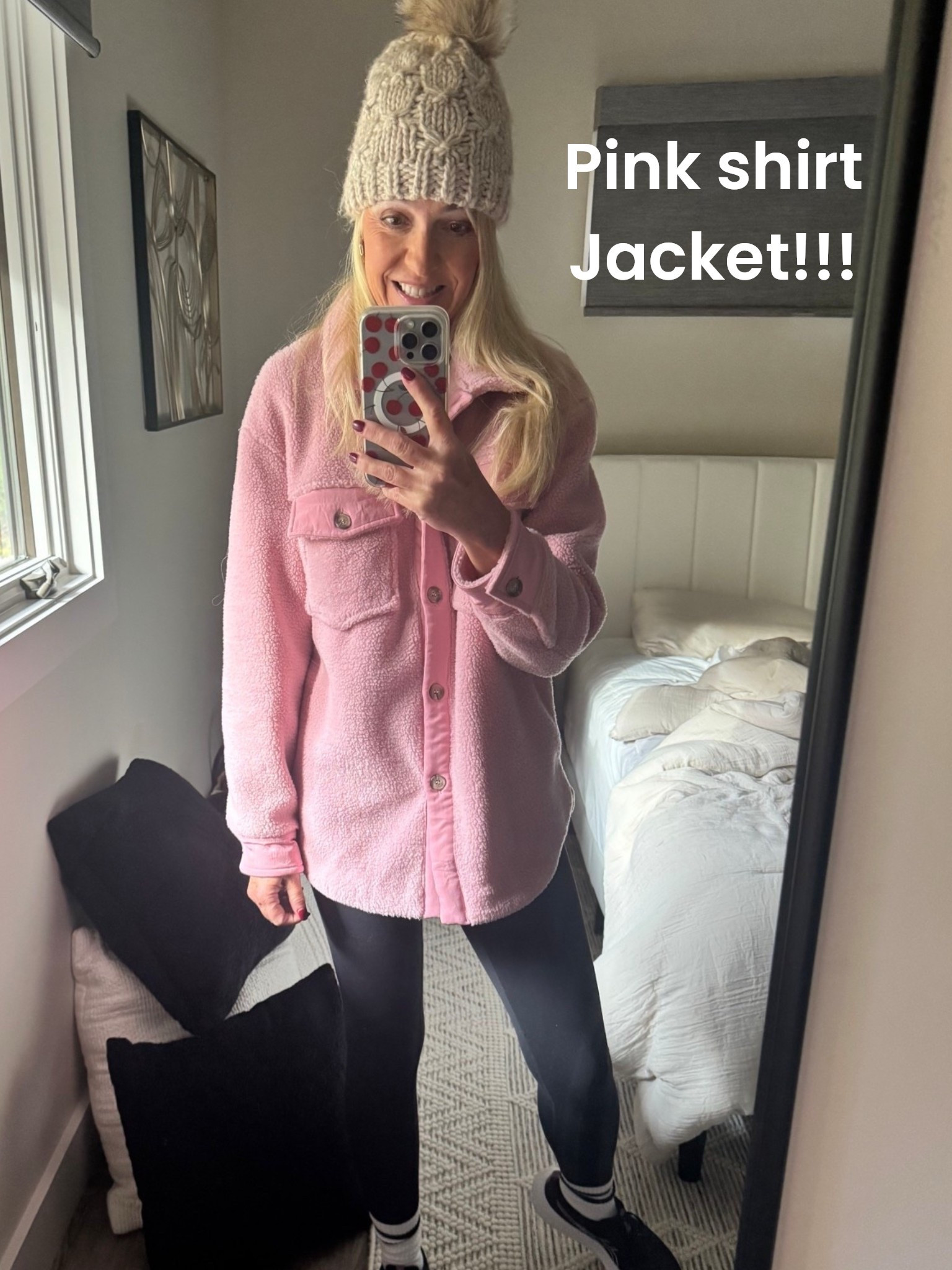 Darling fleece shirt jacket and Pom beanie 

#LTKStyleTip #LTKGiftGuide #LTKFindsUnder50
