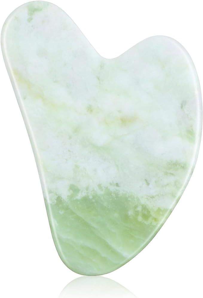 Gua Sha Facial Tools Guasha Tool Gua Sha Jade Stone for Face Skincare Facial Body Acupuncture Relieve Muscle Tensions Reduce Puffiness Festive Gifts Mint Green | Amazon (US)