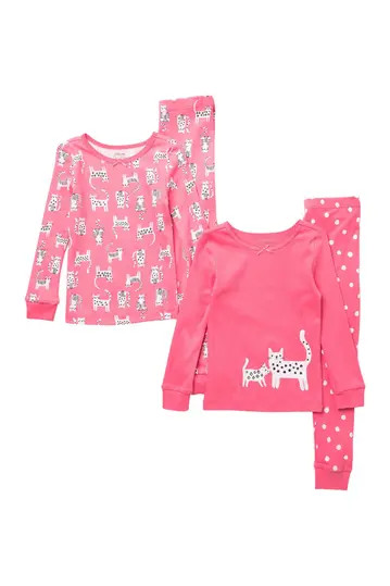 Kitty Long Sleeve Top & Jogger Pajamas - Set of 2 | Nordstrom Rack