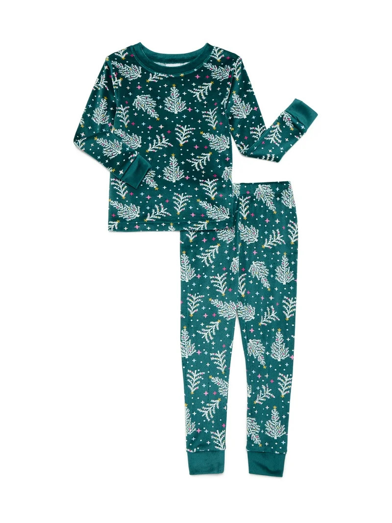 Wonder Nation Toddler Boys Long Sleeve Tight Fit Top and Pants Sleep Set, 2-Piece, Sizes 12M-5T | Walmart (US)