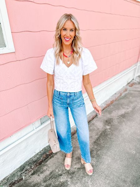 Loving the detail on this V-neck top from Madewell! 

Madewell blouse / white blouse / beaded necklace / Anthropologie / summer outfit 

#LTKfindsunder100 #LTKfindsunder50 

#LTKxMadewell