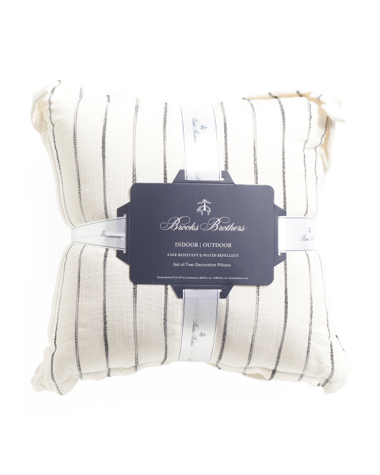 Set Of 2 18x18 Outdoor Striped Pillows | TJ Maxx