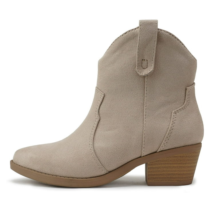 Soda Women Cowboy Western Stitched Ankle Boots Pointed Toe Short Low Block Heel Booties JORIAH-S ... | Walmart (US)
