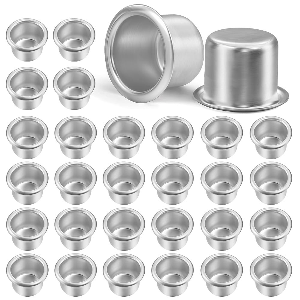 20mm Kerzenhalter für Stabkerzen Silber,30 Stück Kerzentüllen Metall Klein,Teelichte,Klein Ker... | Amazon (DE)