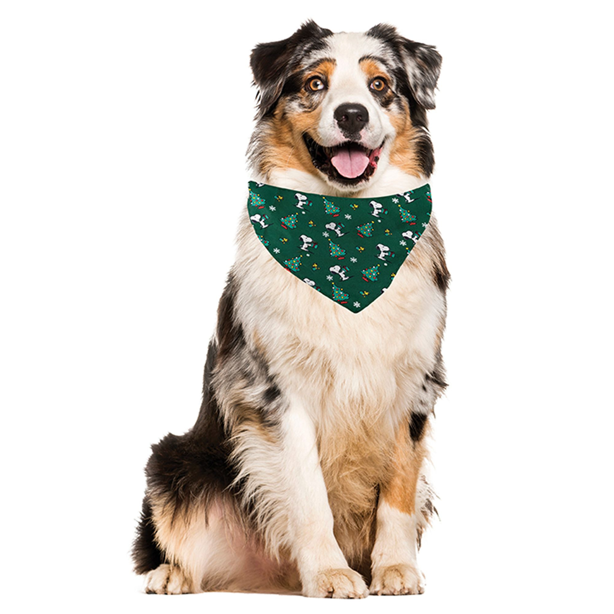Peanuts Snoopy Holiday Green with Trees Bandana | PetSmart