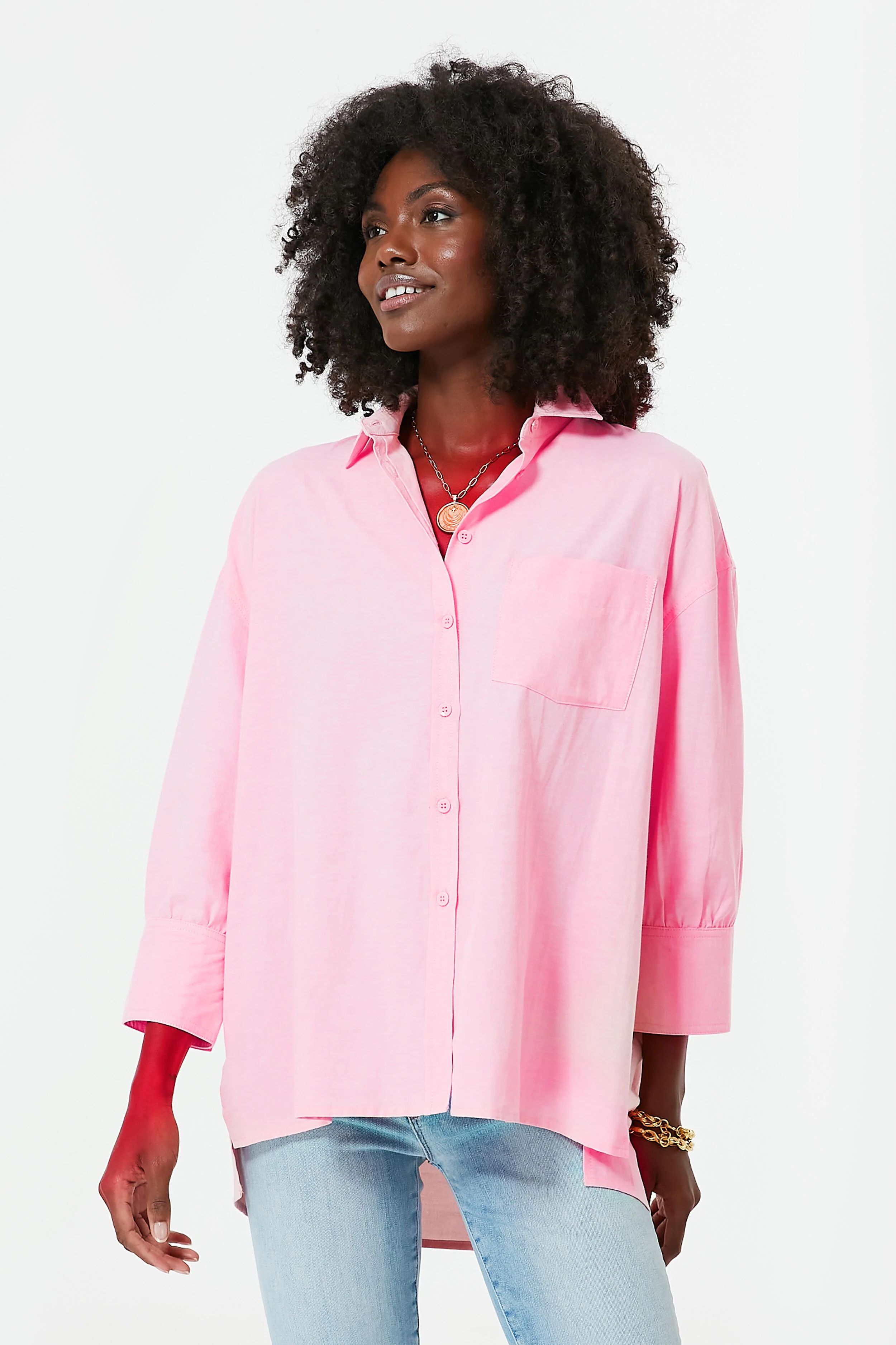 Pink Adair Boyfriend Shirt | Tuckernuck (US)