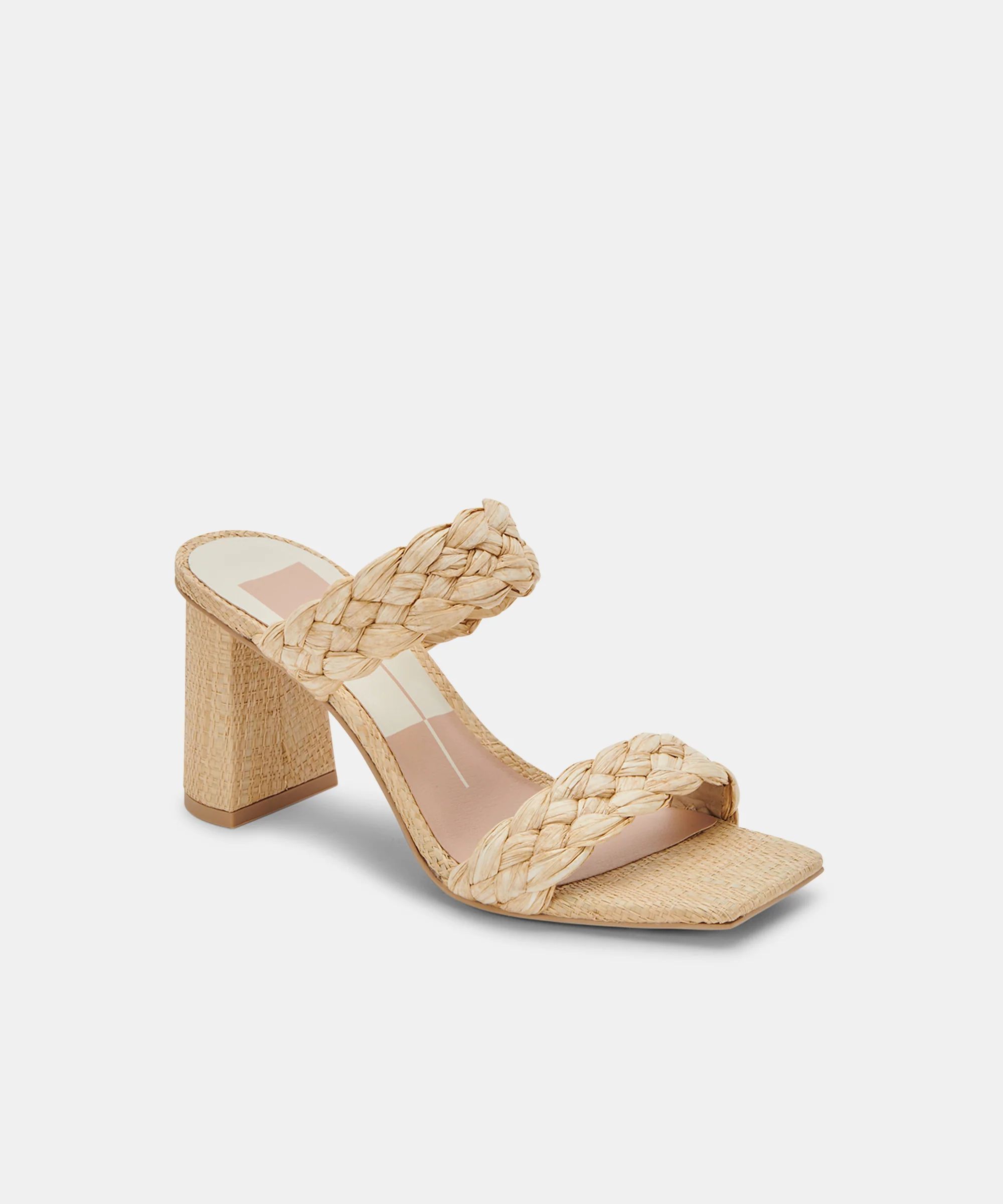 PAILY HEELS IN LT NATURAL RAFFIA | DolceVita.com