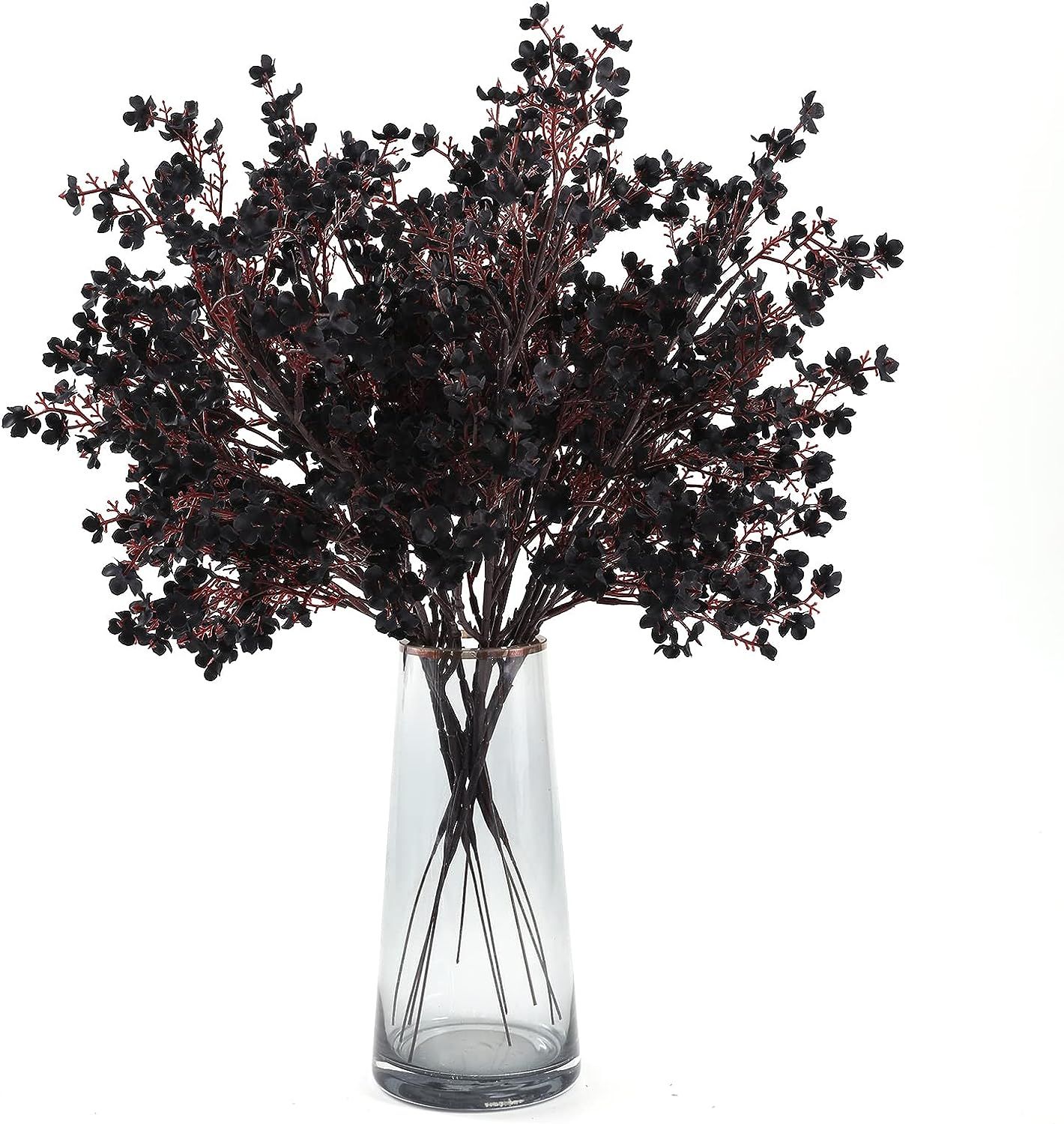 Hananona 10 Pcs Babys Breath Artificial Flowers Black Fake Silk Flowers for Halloween Home Decor ... | Amazon (US)